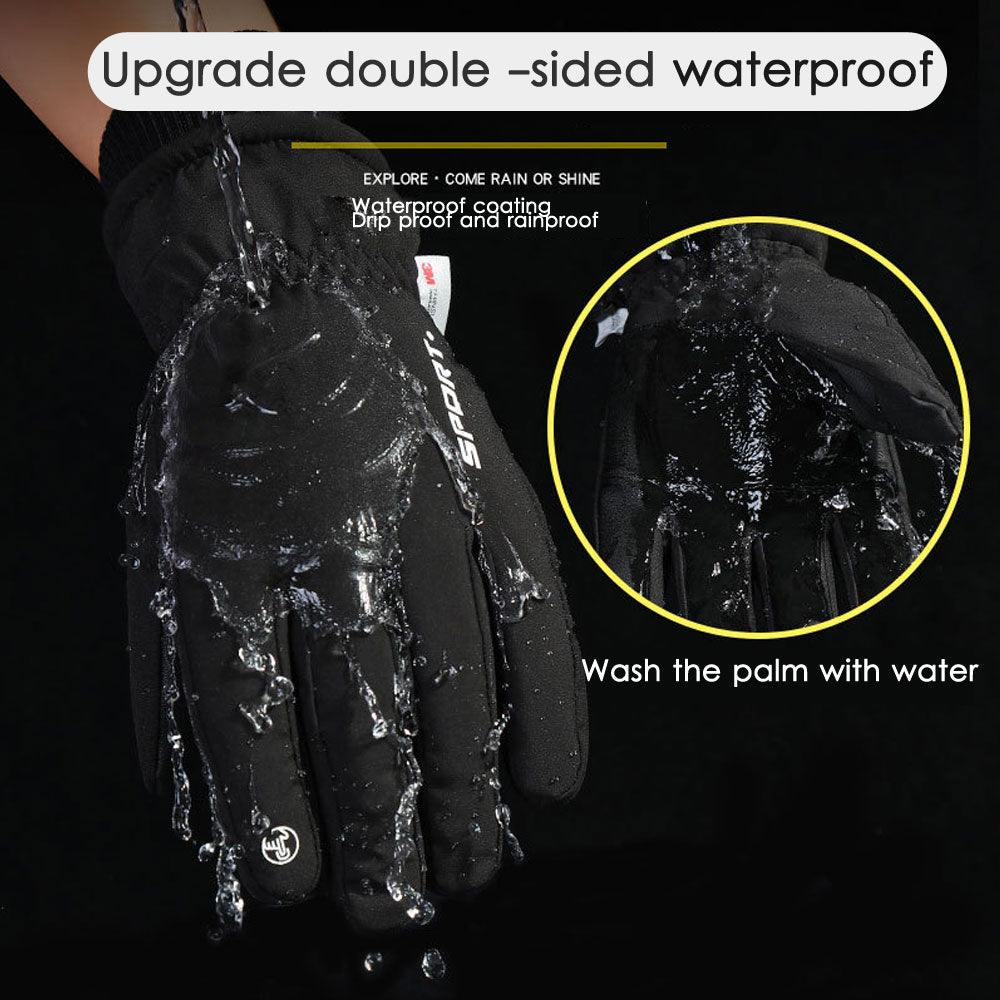 Men Winter Waterproof Cycling Gloves Outdoor Sports Running Motorcycle Ski Touch Screen Fleece Gloves Non-slip Warm Full Fingers - Pogo Cycles