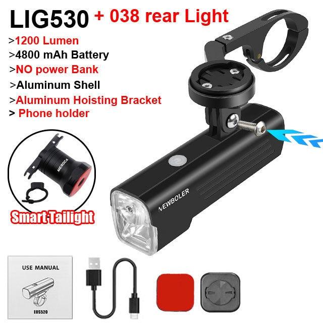 NEWBOLER Bicycle Light Front 1000Lumen Bike Light 4800mAh Waterproof Flashlight USB Charging MTB Road Cycling Lamp Accessories - Pogo Cycles