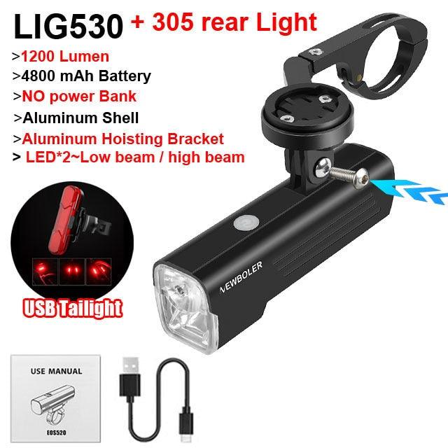 NEWBOLER Bicycle Light Front 1000Lumen Bike Light 4800mAh Waterproof Flashlight USB Charging MTB Road Cycling Lamp Accessories - Pogo Cycles