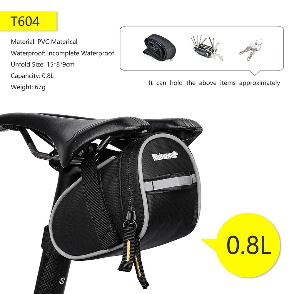 Rhinowalk Bicycle Bag Tool Bag Top Front Tube Frame Bag Burrito Pack Pouch Cycling Accessories Black MTB Bike Rear Tool Kits - Pogo Cycles