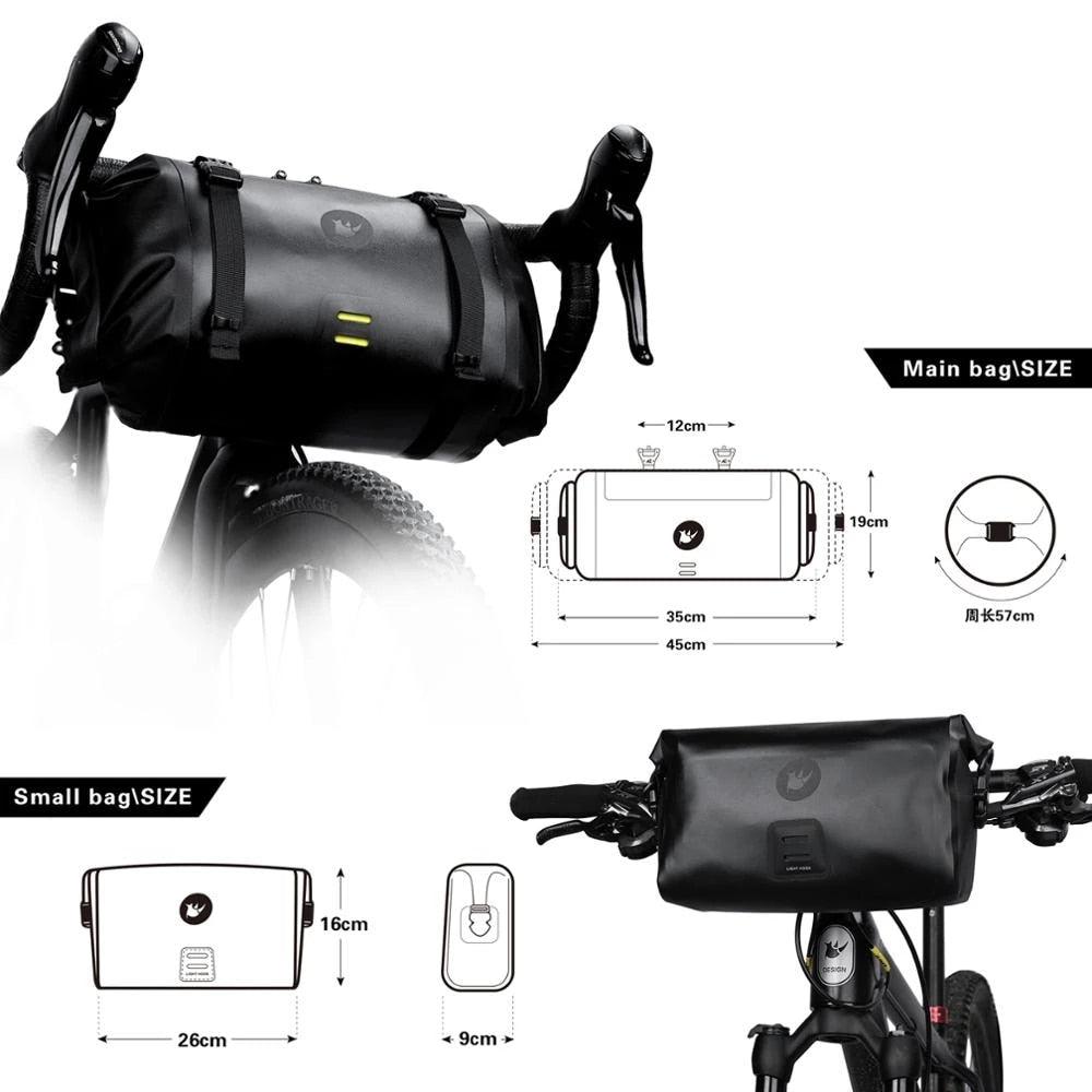 Rhinowalk Bicycle Bag Waterproof Big Capacity Handlebar Bag 1 or 2-piece Front Tube Cycling Bag MTB Frame Trunk Bike Accessories - Pogo Cycles