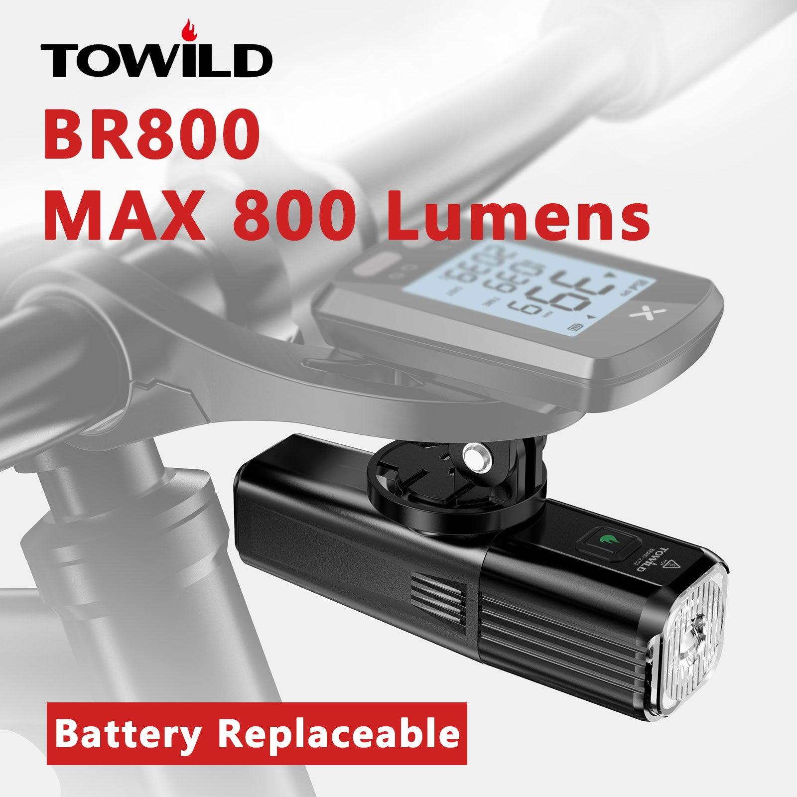 TOWILD BR800 Bike Light with Tail Light USB Rechargeable LED MTB Front Lamp Headlight Aluminum Flashlight Bicycle Light - Pogo Cycles