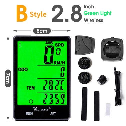 WEST BIKING Bicycle Cycling Computer Wireless Wired Waterproof digital Bike Speedometer Odometer - Pogo Cycles