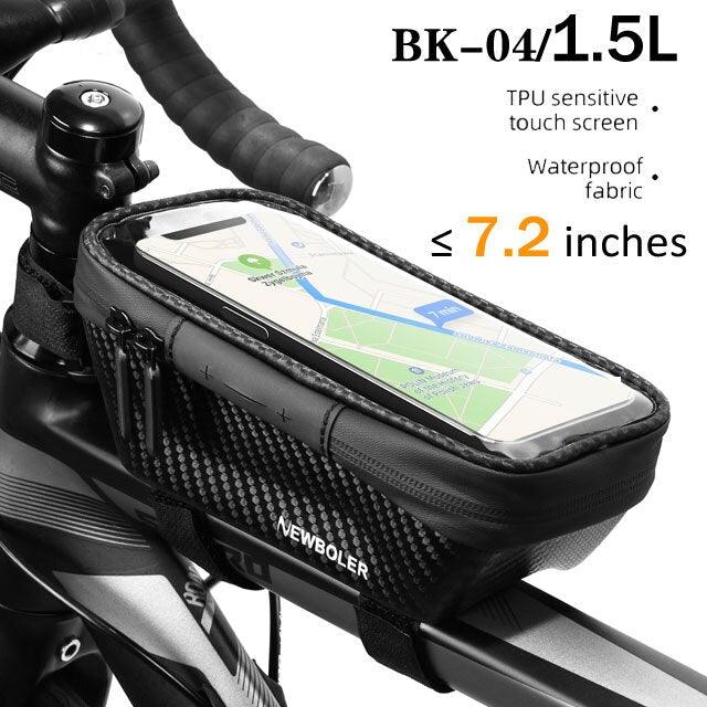 WILD MAN Bike Bag 2L Frame Front Tube Cycling Bag Bicycle Waterproof Phone Case Holder 7.4 Inches Touch Screen Bag Accessories - Pogo Cycles