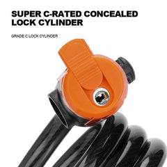 Xunting Bike Lock Coiled Secure Keys - Pogo Cycles