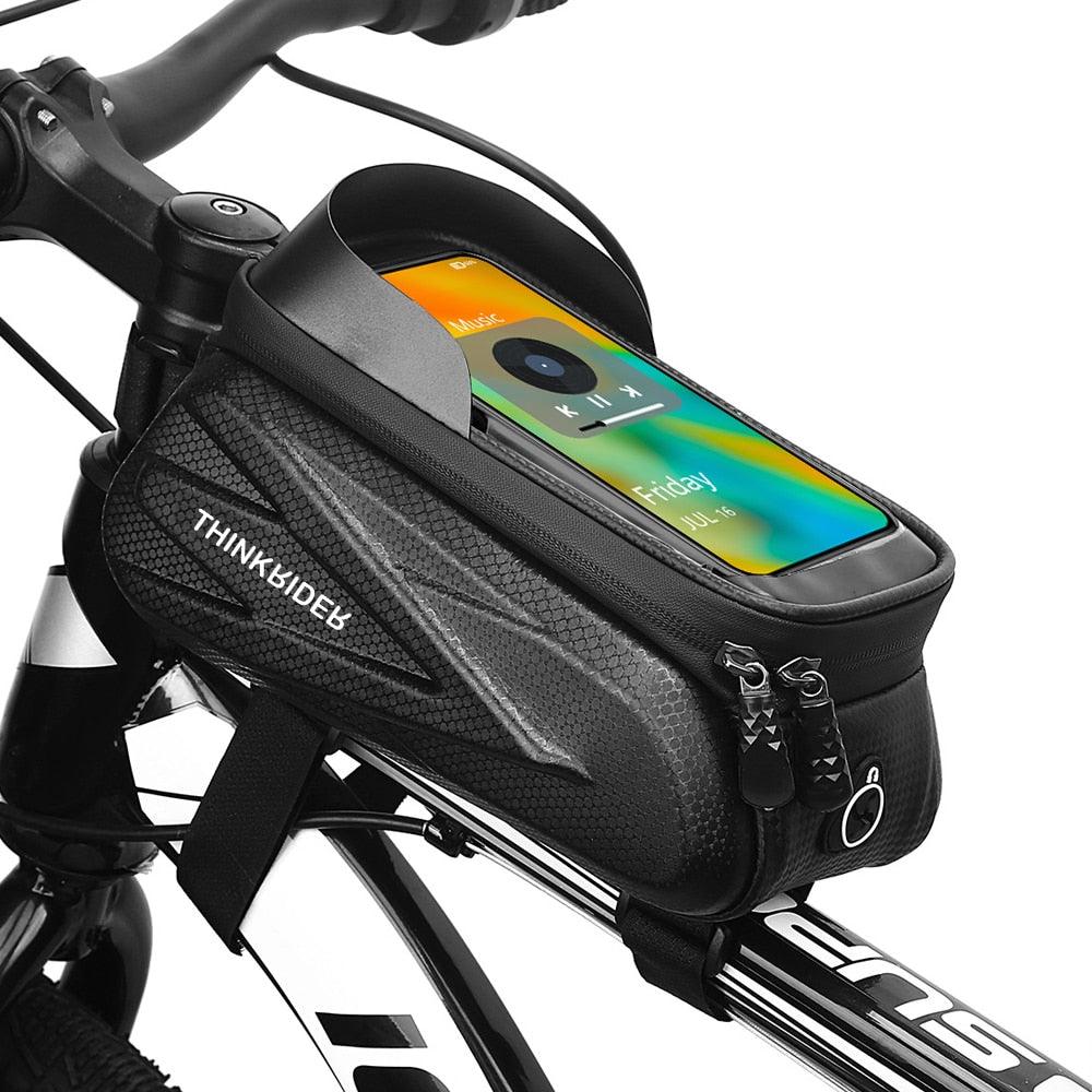 ThinkRider Bike Bag 2L Frame Front Tube Cycling Bag Bicycle Waterproof Phone Case Holder 7 Inches Touchscreen Bag Accessories - Pogo Cycles